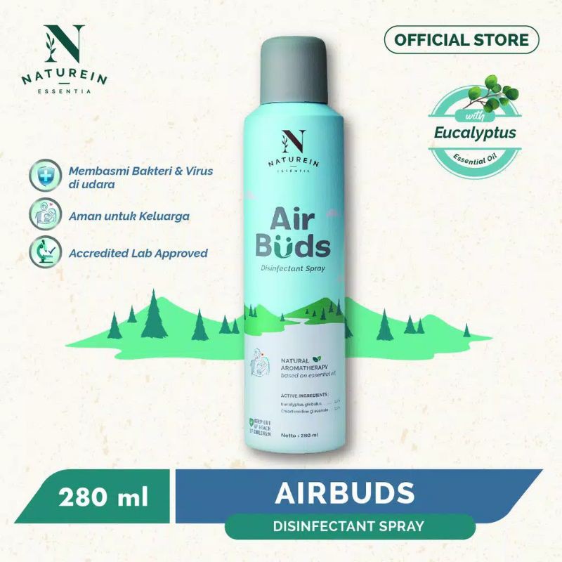 Naturein AirBuds Air Buds Air Disinfectant Spray 280ml (KHUSUS MEDAN DAN SEKITARNYA)