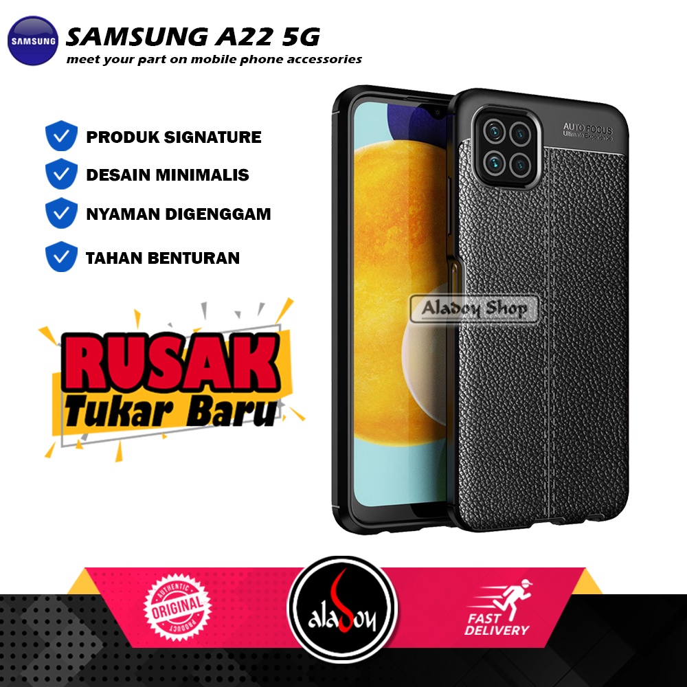 Case SAMSUNG A22 5G Ultra Slim Auto Focus Leather Premium Softcase