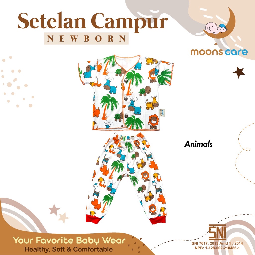 READY BANDUNG moons care Baju Bayi Stelan Campur Newborn Motif Premium | Baju Setelan Bayi Baru Lahir BAJU BAYI BARU LAHIR BAJU BAYI LUCU BAJU BAYI UNIK