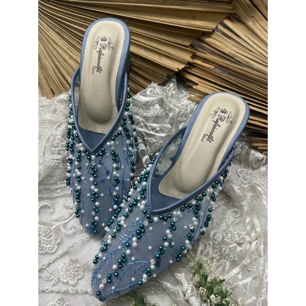 sepatu wedding wanita yesika iceblue 5cm tahu