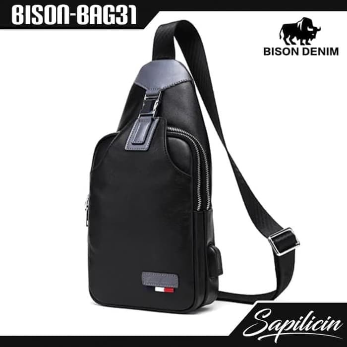 Tas Selempang Pria Kulit Original Bison Denim