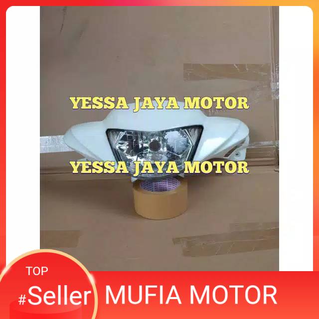 Batok depan Mio j plus lampu depan Warna putih