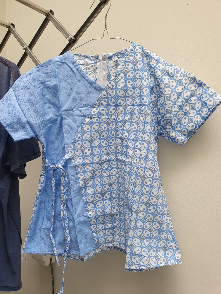 Blus Batik Anak Biru Kawung Kombinasi Bagus Unik Cantik Atasan Batik Biru Soft Cocok Buat Kesekolah