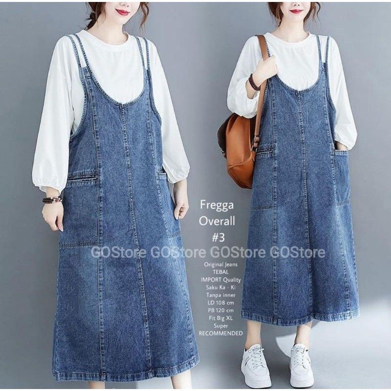 OVERALL JEANS WANITA TERBARU KANCING SAMPING AKTIF  | BAJU KODOK OVERAL WANITA KEKINIAN