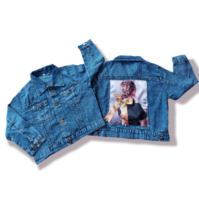 JAKET JEANS ANAK KARAKTER BULU / JAKET LEVIS ANAK PEREMPUAN MOTIF KEKINIAN 2-7 TAHUN