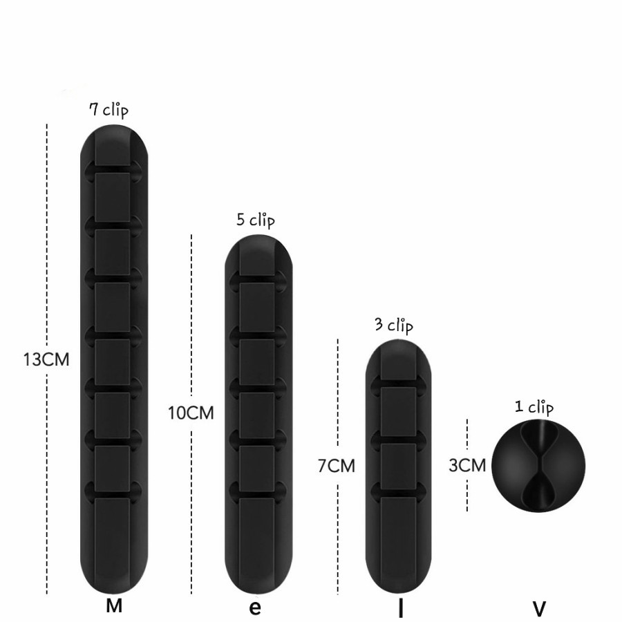 Clips Kabel Holder Cable Silicone Organizer Kabel Management Klip Clip Penjepit System Silicone