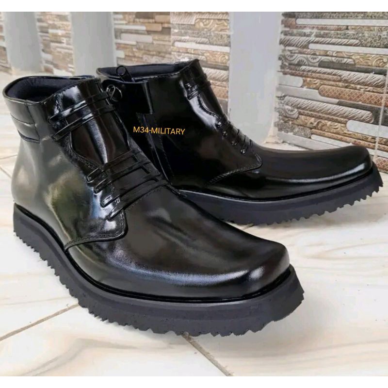 SEPATU PDH KULIT SAPI TERBARU ELEGAN TNI POLRI SCURITY SATPAM POL PP DINAS PEMERINTAH