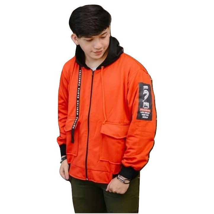 Jaket Pria Five Jacket Zipper Hodie Fleece