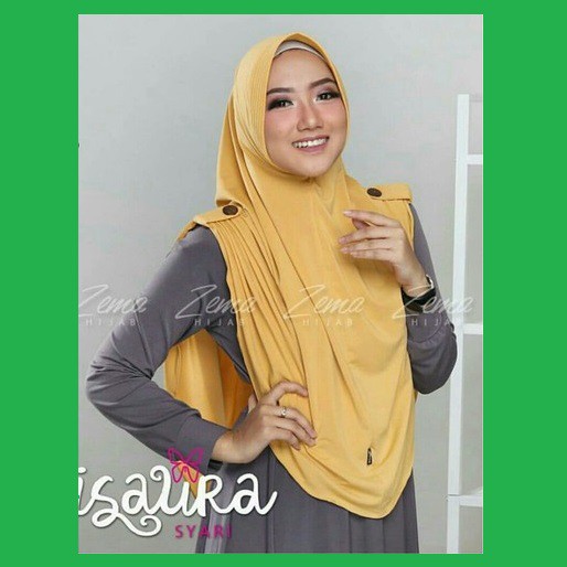 Isaura Instant Syari / Isaura Syar'i Hijab Instan Jilbab Bergo Pad Antem / Khimar Instan With Pet