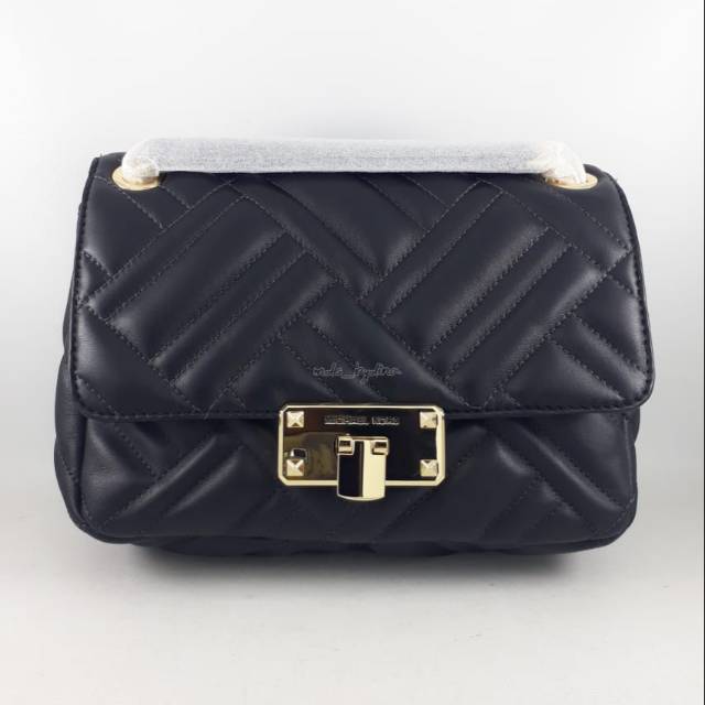 Michael Kors Peyton Medium Shoulder Flap Black - Gold