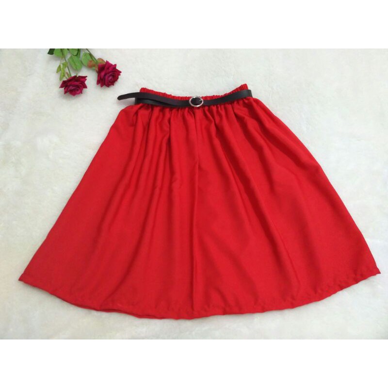 RED SKIRT PLAIN