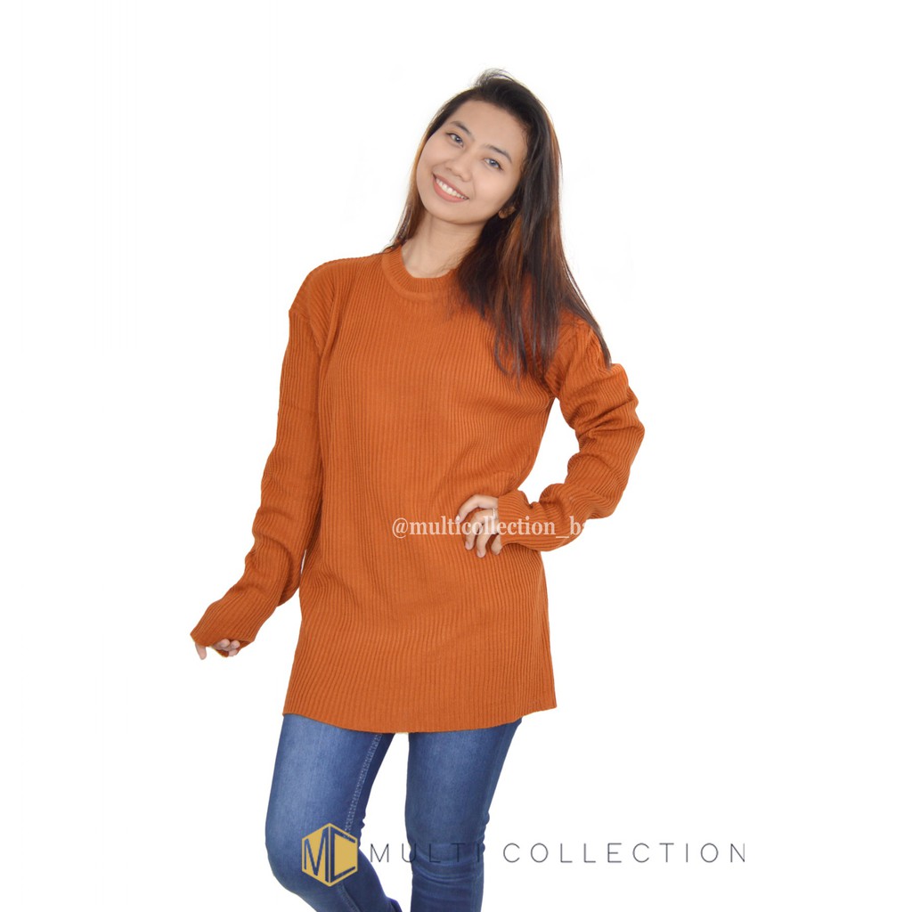BOXY PREMIUM JUMBO MCRD / Baju Sweater / Rajut Jumbo / Sweater Over Size / Sweater Rajut Wanita-Coral