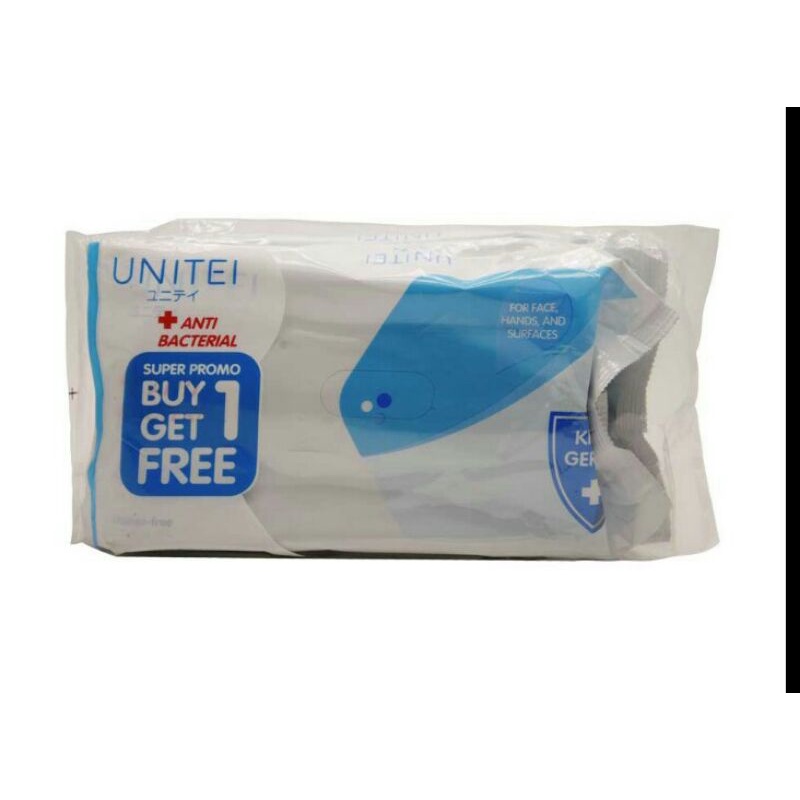 UNITEI Tisu Basah Antibacterial Buy 1 Get 1 free 40s