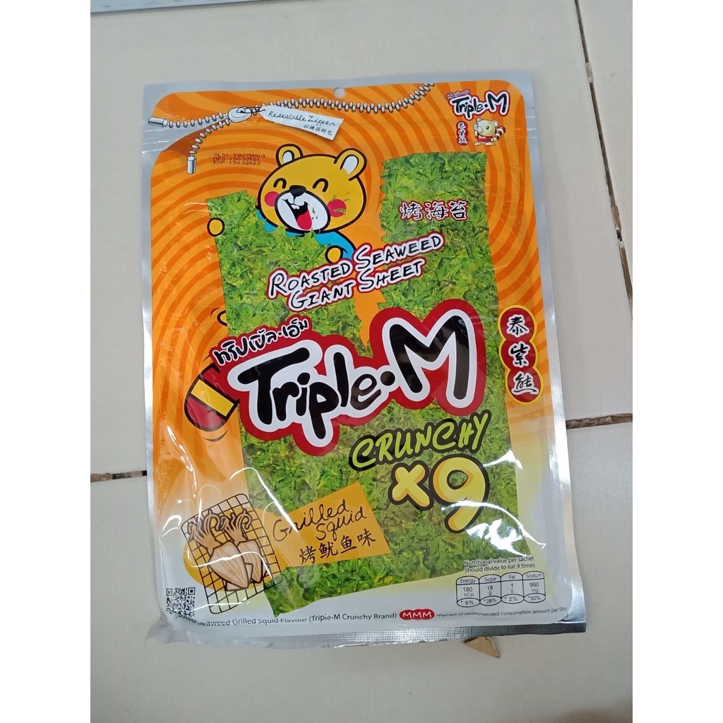 Triple M roasted seaweed - snack seaweed / original/ grilled squid/ spicy 45g