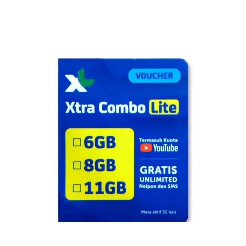 VOUCHER XL XTRA COMBO LITE L PLUS UNLIMITED TURBO VOCER XL 8GB UNLIMITED TURBO VC XL UNLIMITED L