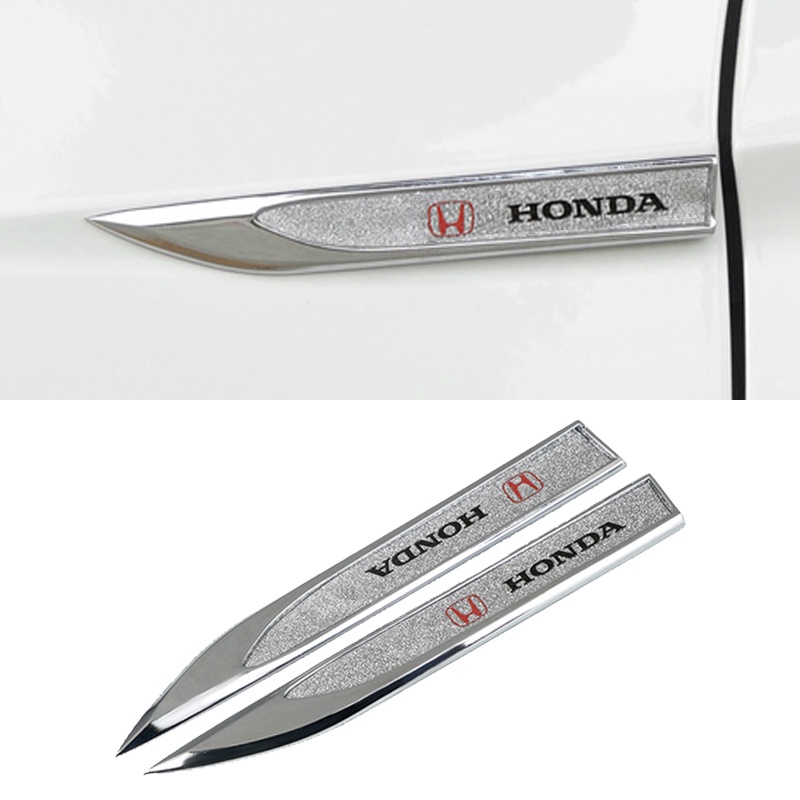 2pcs Stiker Logo HONDA City Jazz C70 Civic Fc CRV Accord BRV HRV Bahan Metal Aksen Berlian Imitasi