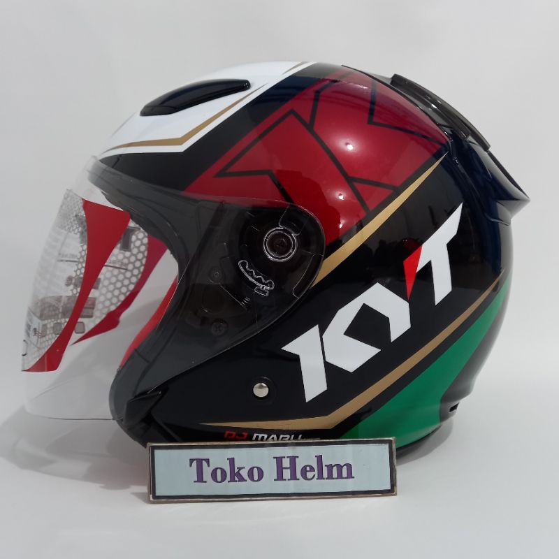 Helm KYT half face KYT DJ MARU motif-#17 bk green maron