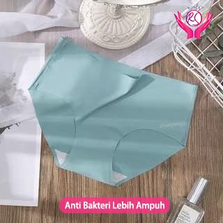 Celana Dalam Wanita Premium Quality Seamless Halus Tanpa Jahitan Grosir CD Wanita Fashion Es Sutra-hijau