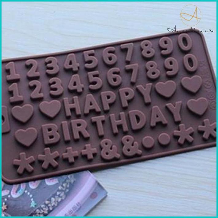 Ac - Cetakan Coklat Happy Birthday Cetakan Silikon Jelly Puding Es Batu