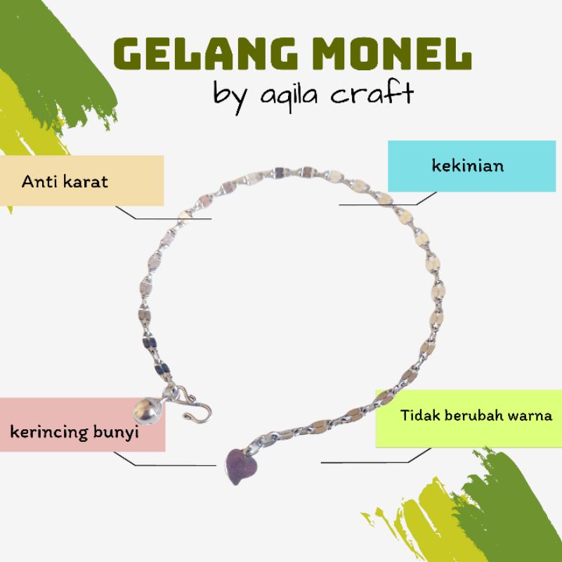 GELANG KAKI ANAK&amp;DEWASA MONEL KRINCING BUNYI ANTI KARAT TIDAK BERUBAH WARNA TIDAK IRITASI/KERONCONG