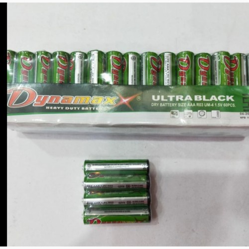 baterai merk dynamax ukuran size AAA battery A3 batre, batery 1.5V