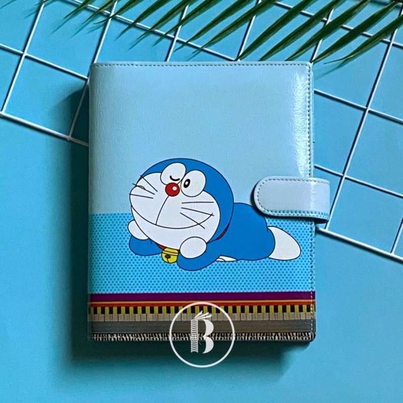 

Bindermu READY Binder Motif Doraemon Blue Printing Kulit Multiring 20ring A5 26ring B5