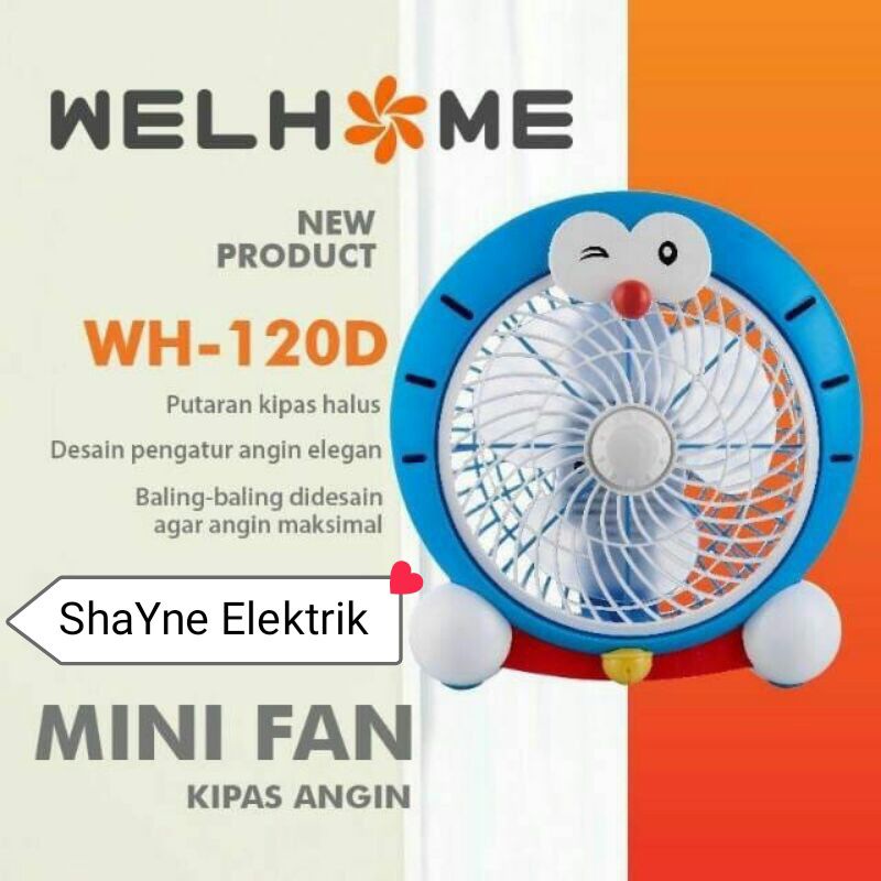 Kipas Angin Karakter WELHOME WH-120D Doraemon MURAH