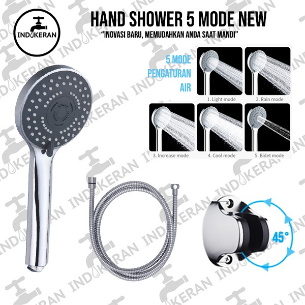 INDOKERAN - Hand Shower Mandi 5 Mode New - High Quality