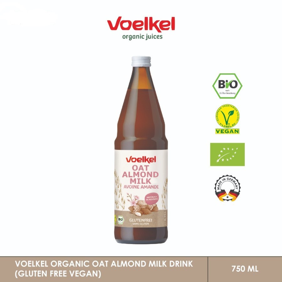 Voelkel organic oat almond drink 750 ML GLUTEN FREE VEGAN susu almond diet sugar free oat milk non d