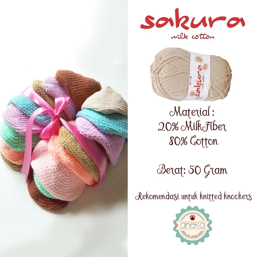 KATALOG - Benang Rajut Katun Susu 4 Ply / Sakura SMALL PLY Milk Cotton Yarn