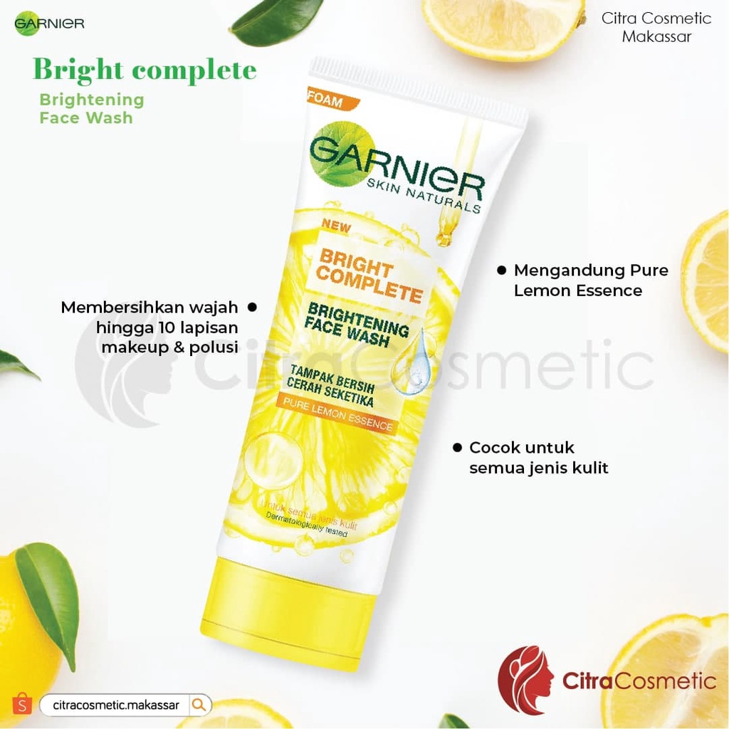 Garnier Bright Complete Series Face Wash 100Ml | Vitamin C Day Serum | Anti Acne Facial Wash | Booster Serum | Facial Mask