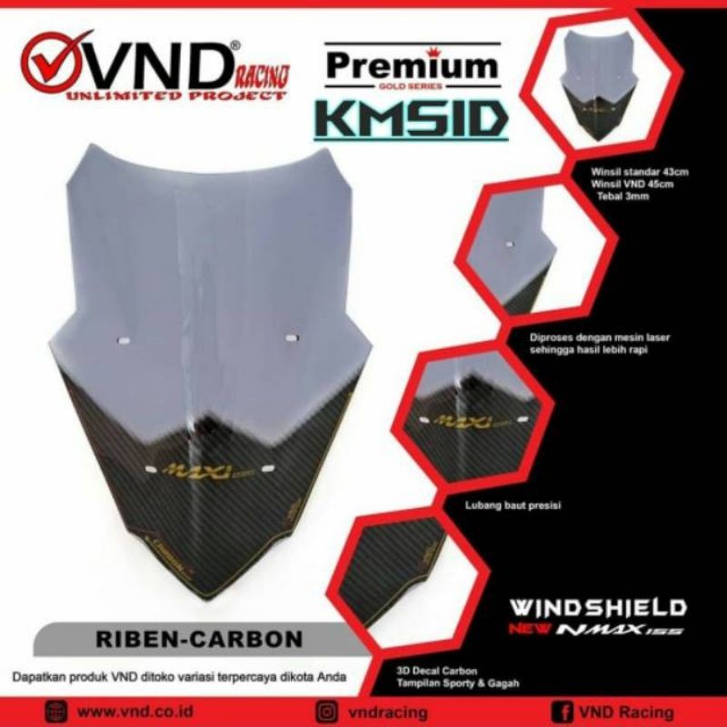 Winshield Nmax New 2020-2021 Model Vector Merk VND Original CUCI GUDANG