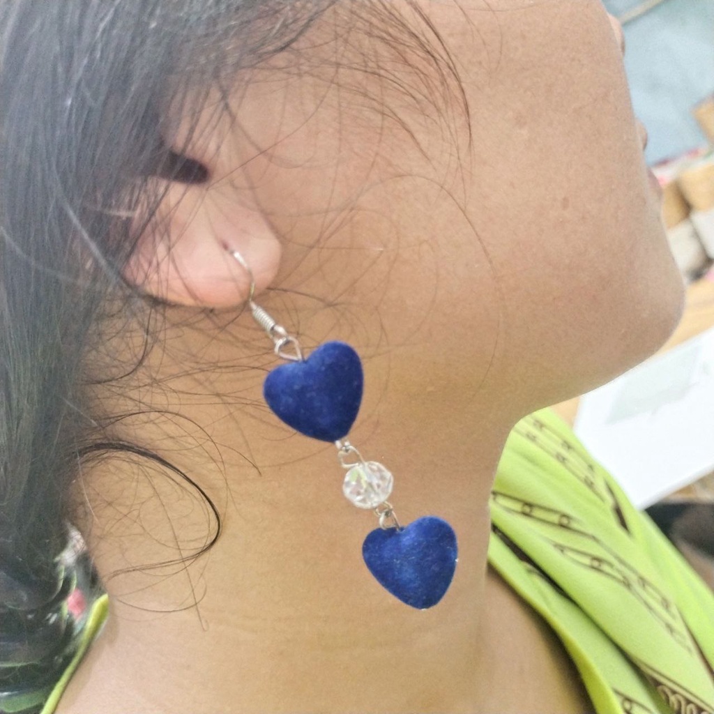 Anting Love Kristal Fashin Hijab Kekinian