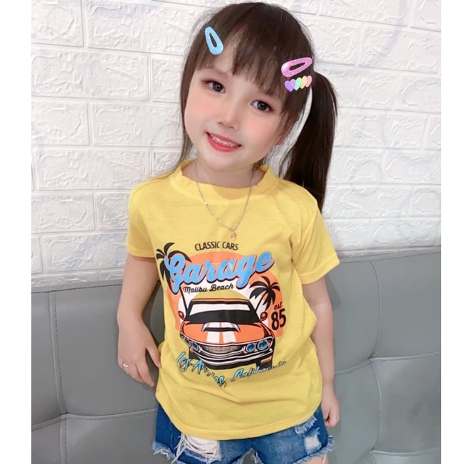 KAOS BAJU ANAK MOTIF MOBIL GARAGE MALIBU BEACH