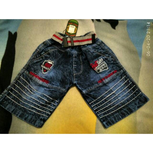 Celana jeans bordir garis