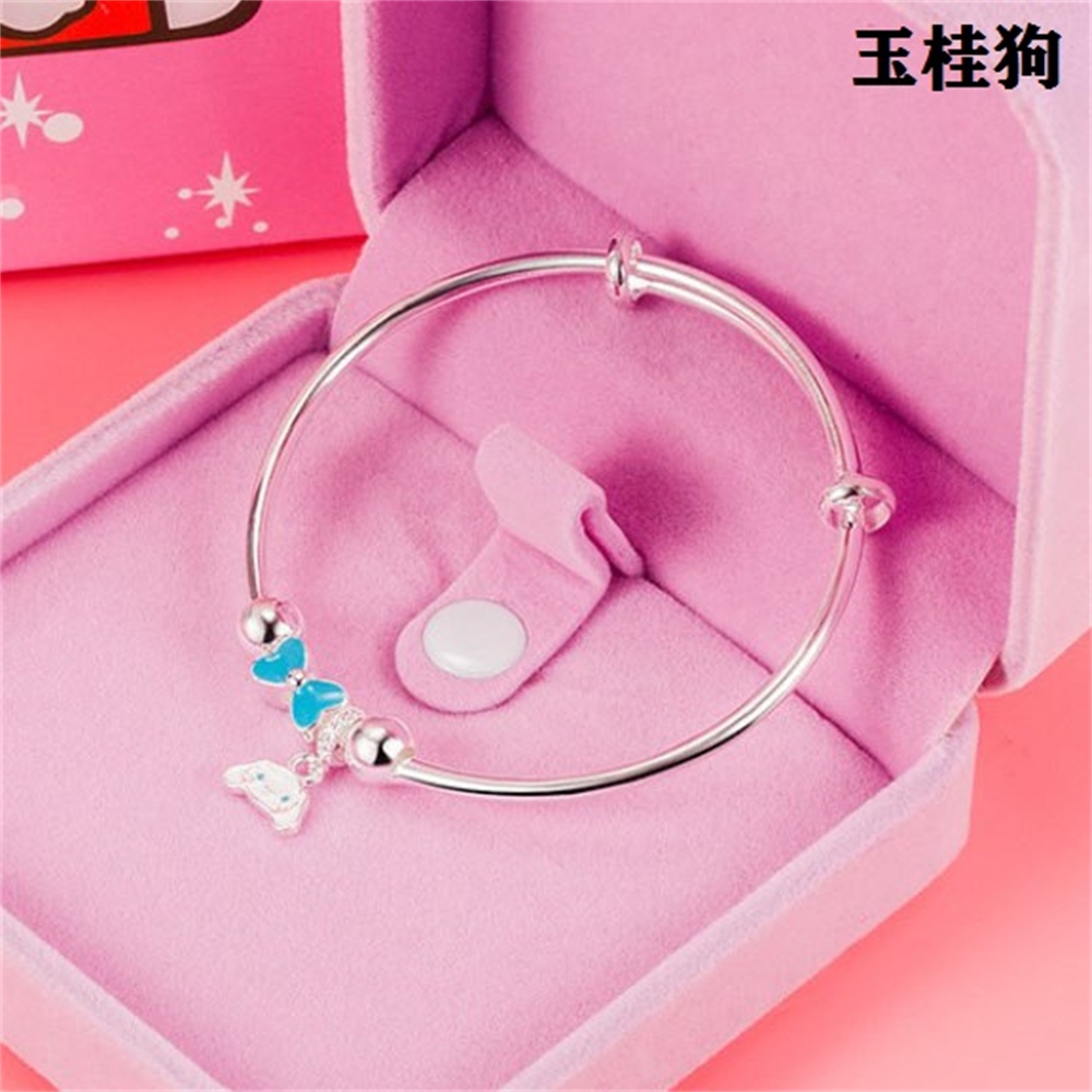 【COD Tangding】Kt Gelang Rantai Dengan Charm Bentuk Kullom Laurel Dog Melody Untuk Pelajar