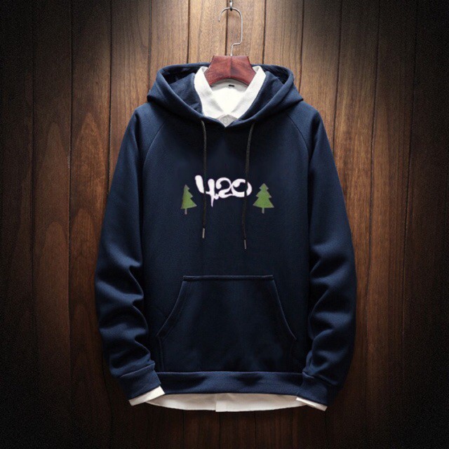 JAKET PRIA / SWEATER HOODIE 4.20 NAVY UNISEX