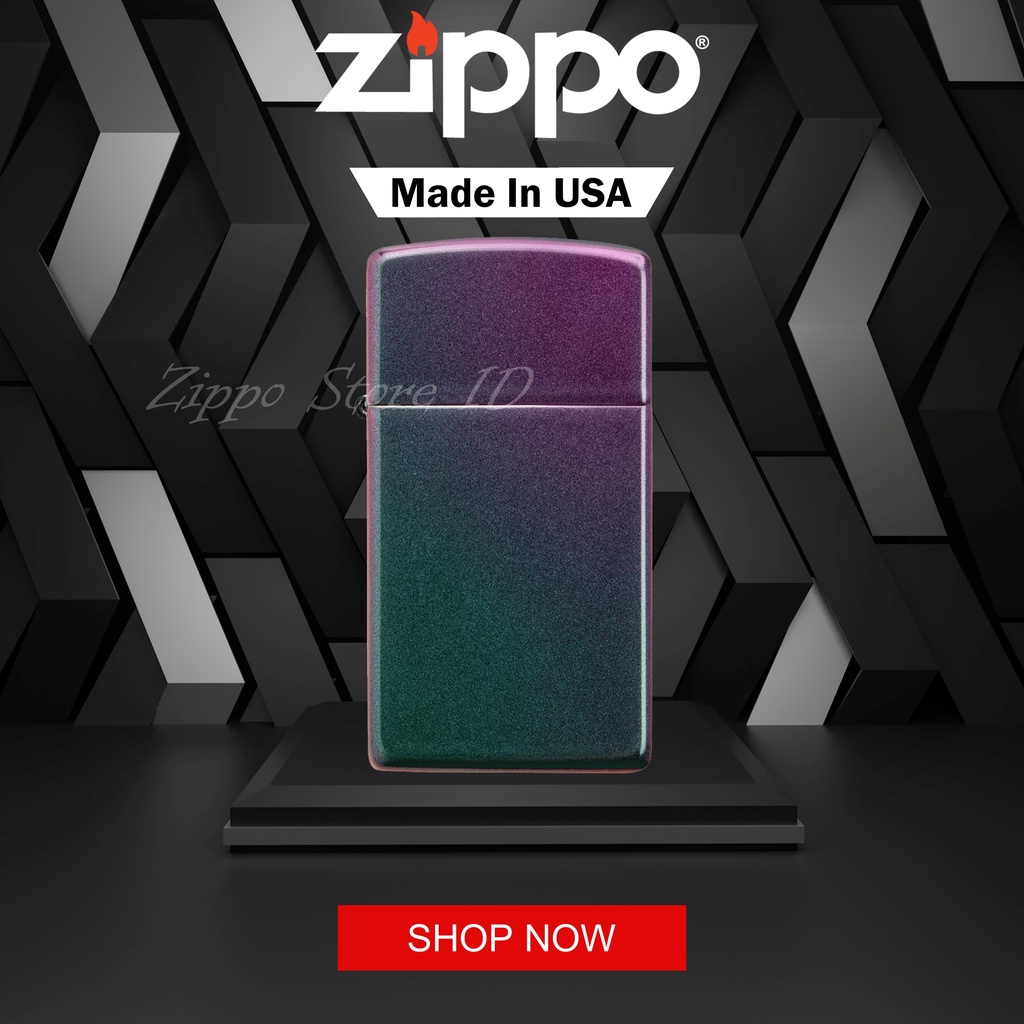 Korek Zippo Original Slim Iridescent 49267 Garansi Resmi USA