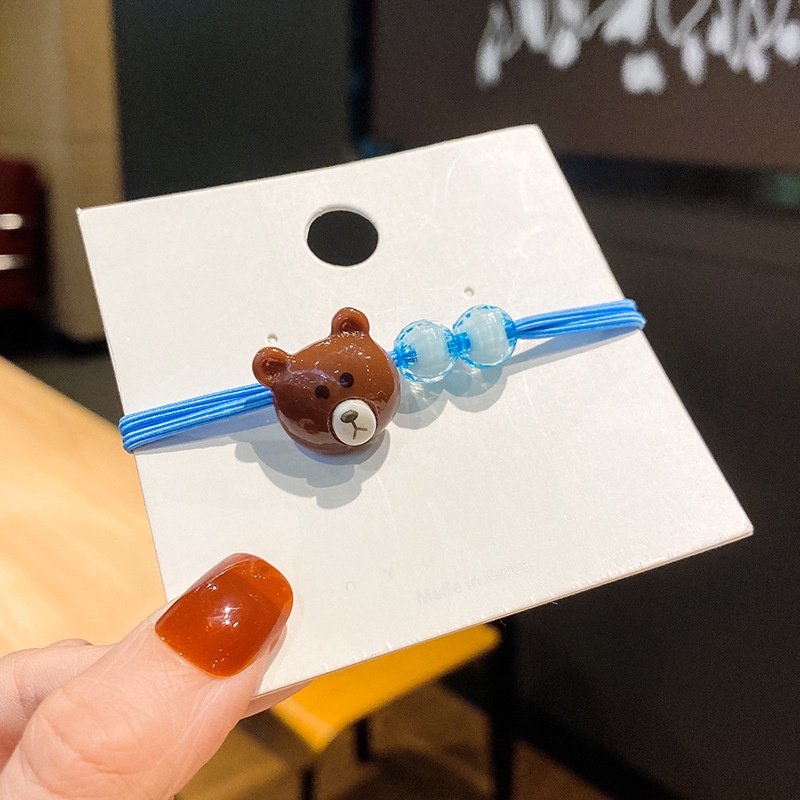 OSM JKT F5164 (1 PC) Ikat Rambut Korea Karakter / Karet Rambut Lucu / Kuncir Rambut Import-Biru