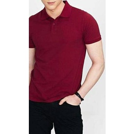 ☃ kaos kerah polos merah marun bahan polo lacoste halus ❇