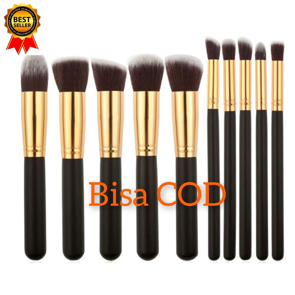 Premium Biutte.co Kuas Make Up Wajah 10 PCS - MAG5167 - Black Gold