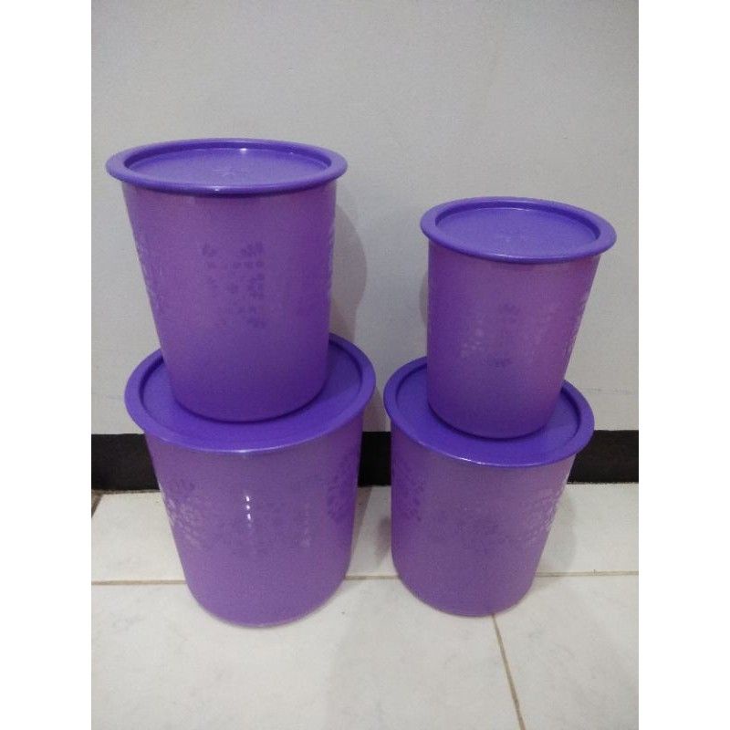 toples mosaic ungu canister set 4 pcs tuperware