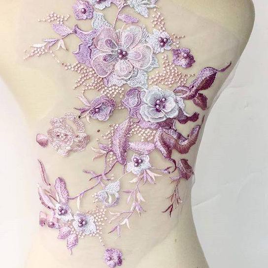 ☞ Lace bordir bunga 3d/aplikasi lace/bordir tempel/lace bordir ✲