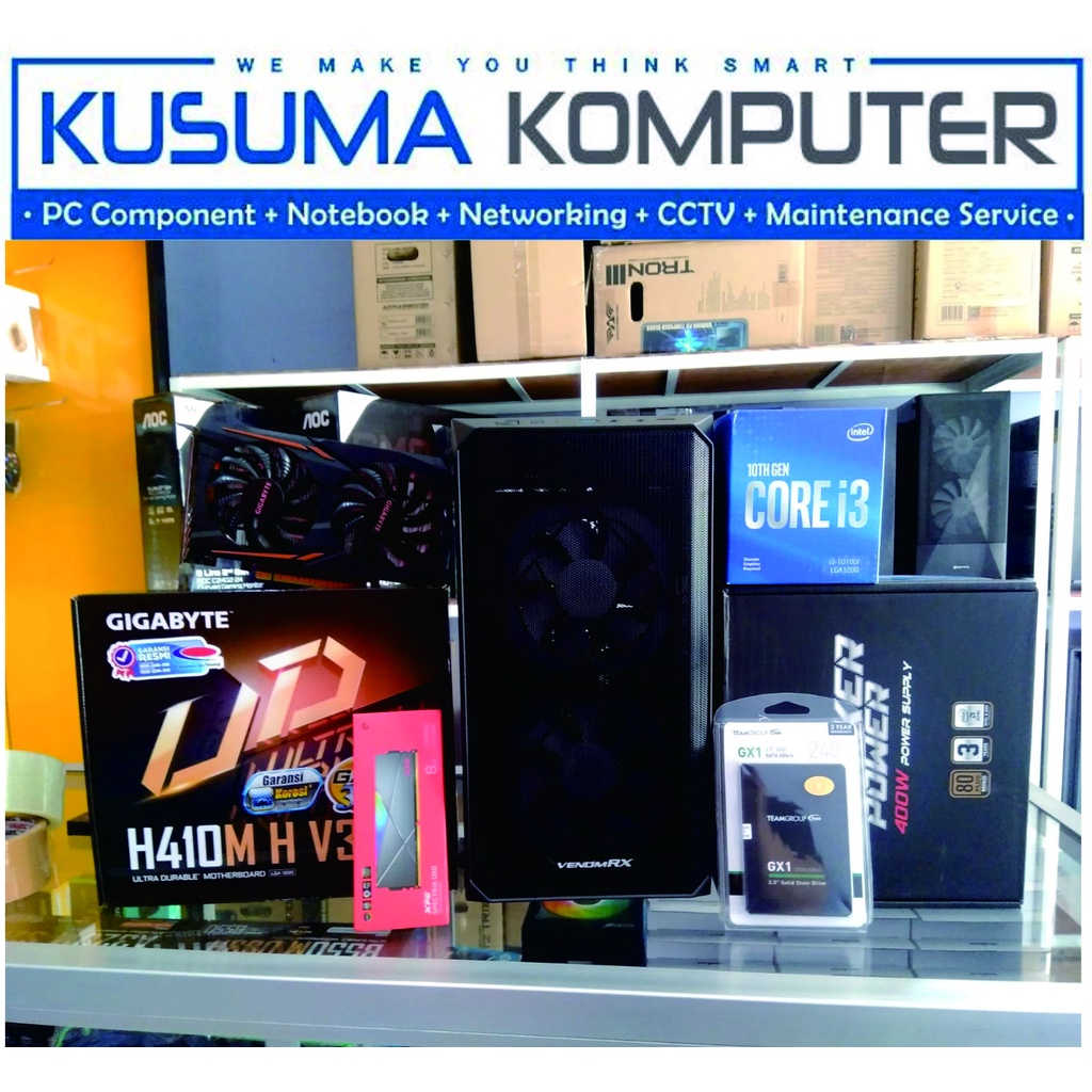 Komputer PC Gaming Rakitan Intel Core i5 10400F + GTX 1650 SUPER + 8GB RAM