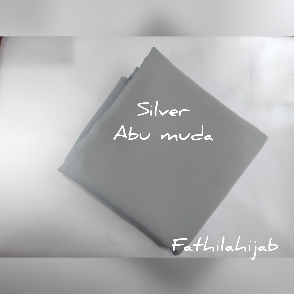 SEGI EMPAT BAHAN WOLFIS GRADE A 58 PREMIUM  IMPORT SYARI / JILBAB SYARI PESTA / JILBAB SERAGAM-SILVER