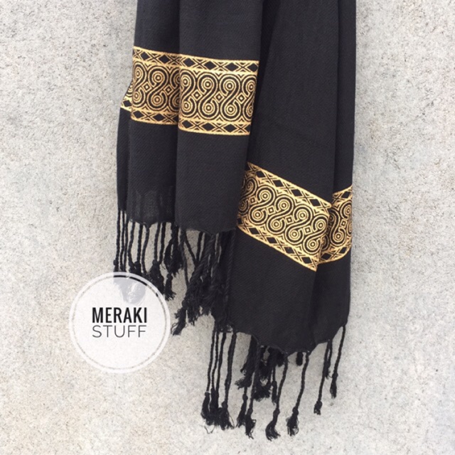Syall Selendang Hitam Halus Toraja
