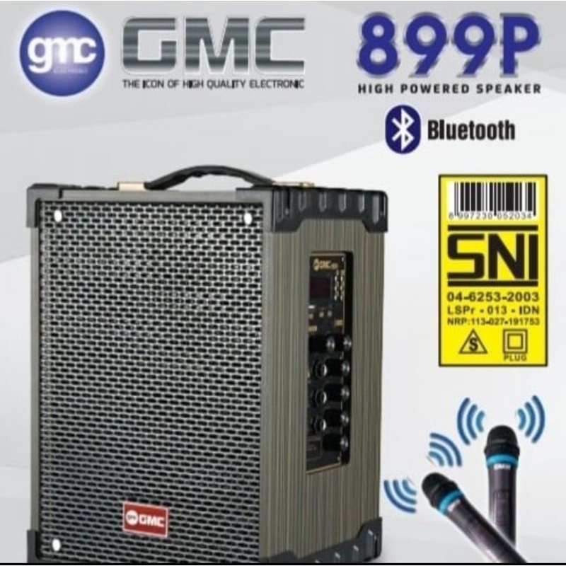 SPEAKER AKTIF PORTABLE GMC 8 INCH 8" GMC 899P GMC 899Q (LEBIH BESAR DARI 899P) FREE MIC WIRELESS BLU