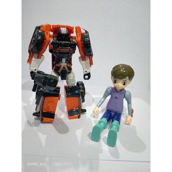 Mainan anak robot transformasi vulcan,tornado,mini k,mini v,beko plus figure orangnya