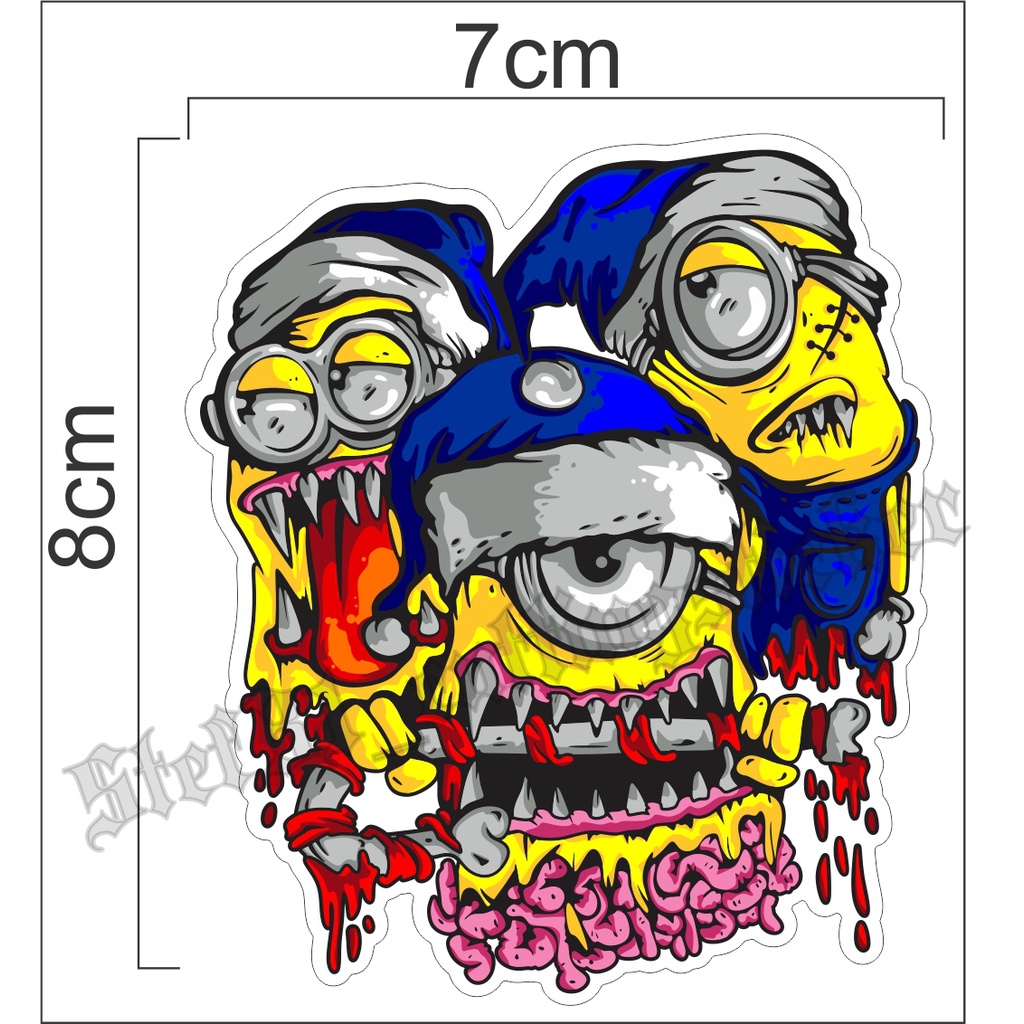 

Stiker printing gambar minion zombie, printing zombie minion seram