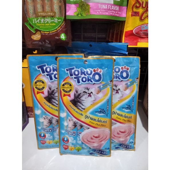 Snack Kucing Toro Toro Liquid 4pcs(Tuna Plus fiber)